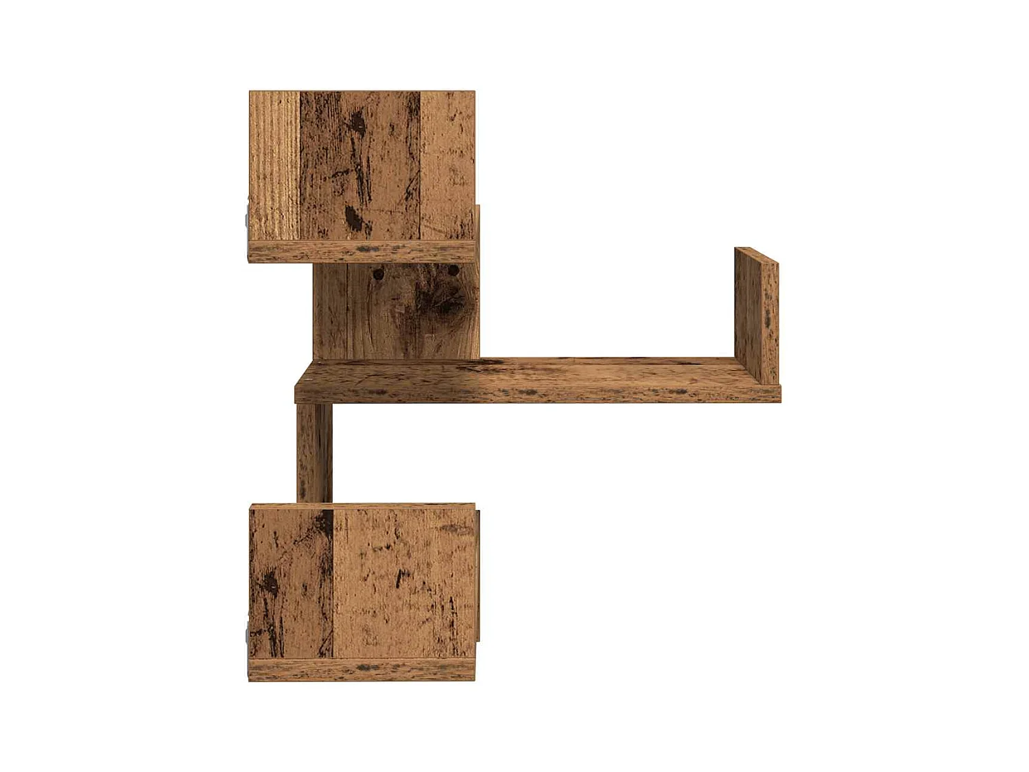 Étagère d'angle murale vieux bois 40x40x49,5 cm bois ingénierie