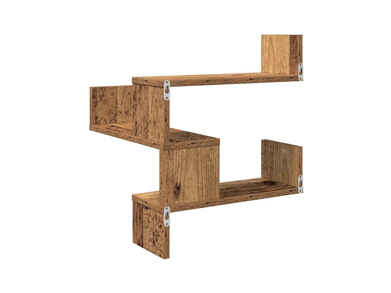 Étagère d'angle murale vieux bois 40x40x49,5 cm bois ingénierie