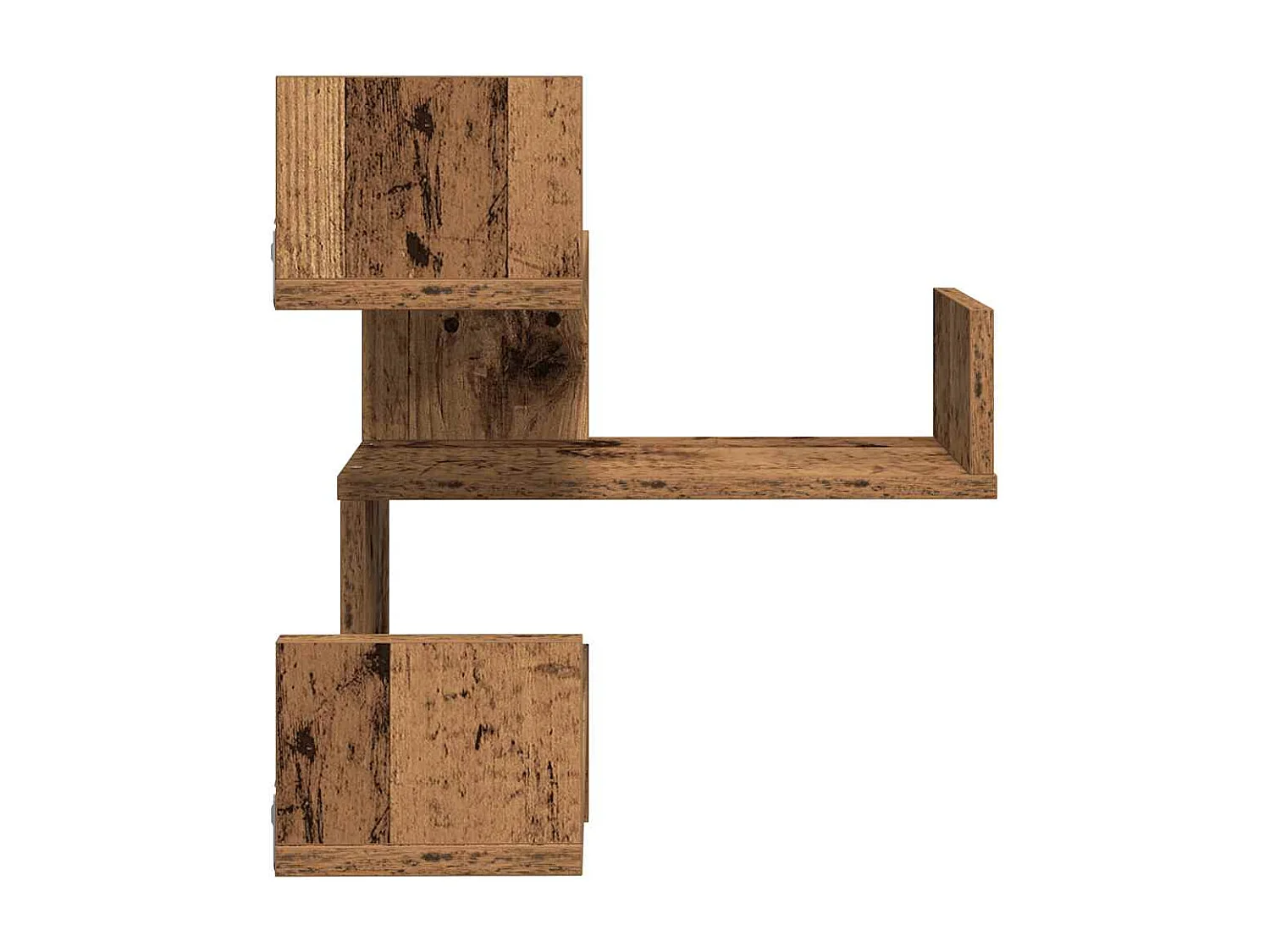 Étagère d'angle murale vieux bois 40x40x49,5 cm bois ingénierie