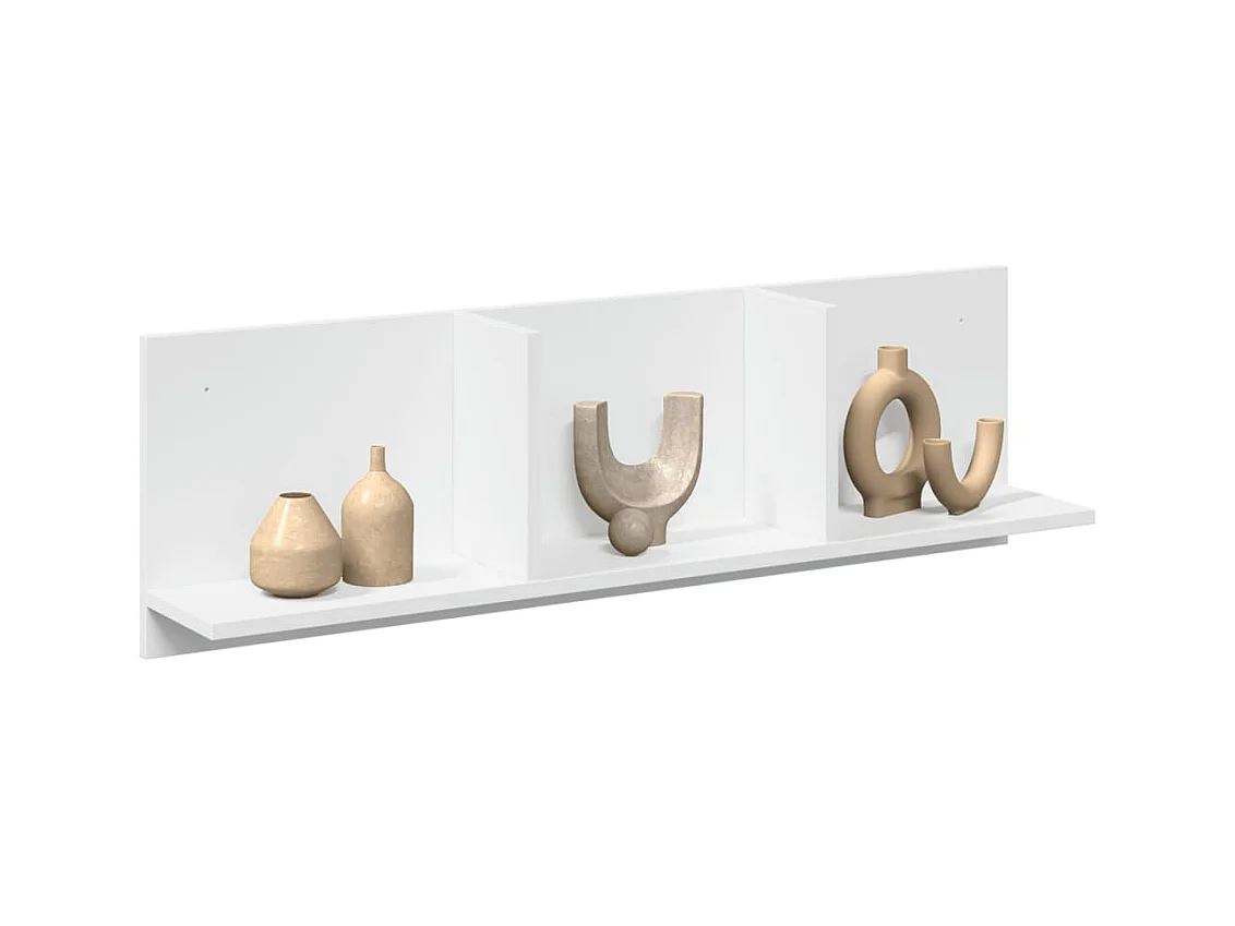 Wandkast 100x16,5x30 cm wit bewerkt hout