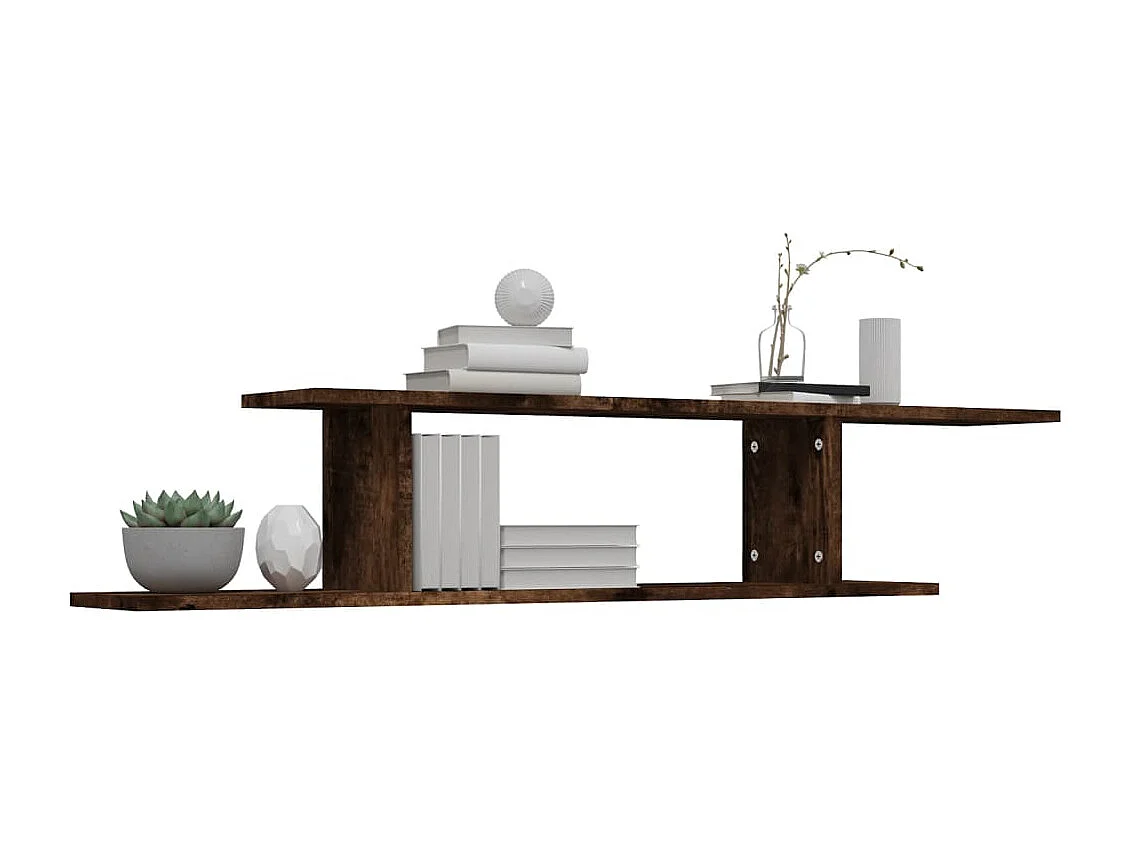 Étagère TV murale Chêne fumé 125x18x23 cm Bois d'ingénierie
