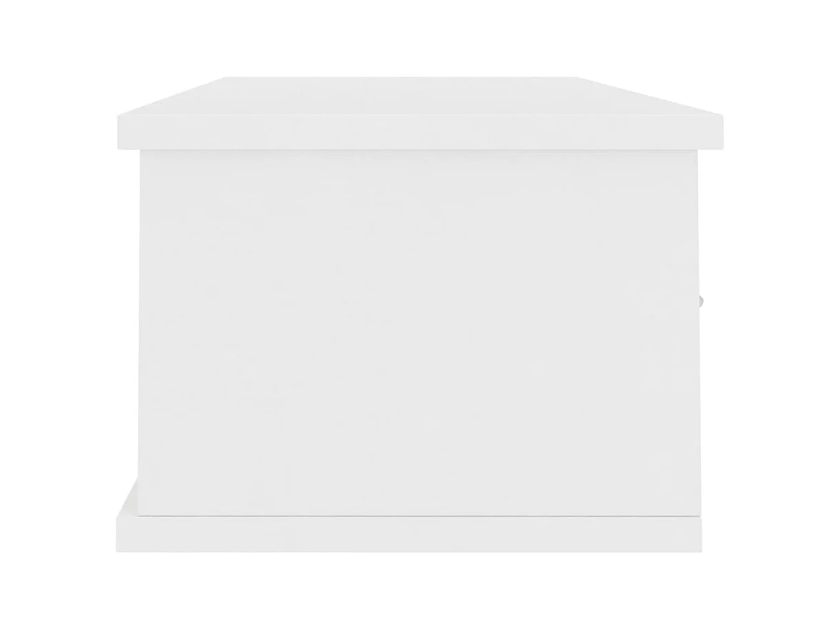 Mensola da parete con cassetti Bianco 88x26x18,5 cm in legno ingegnerizzato
