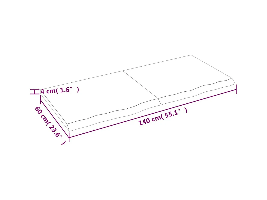 Étagère murale marron clair bois chêne massif traité