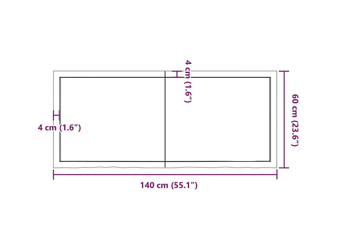 Étagère murale marron clair bois chêne massif traité