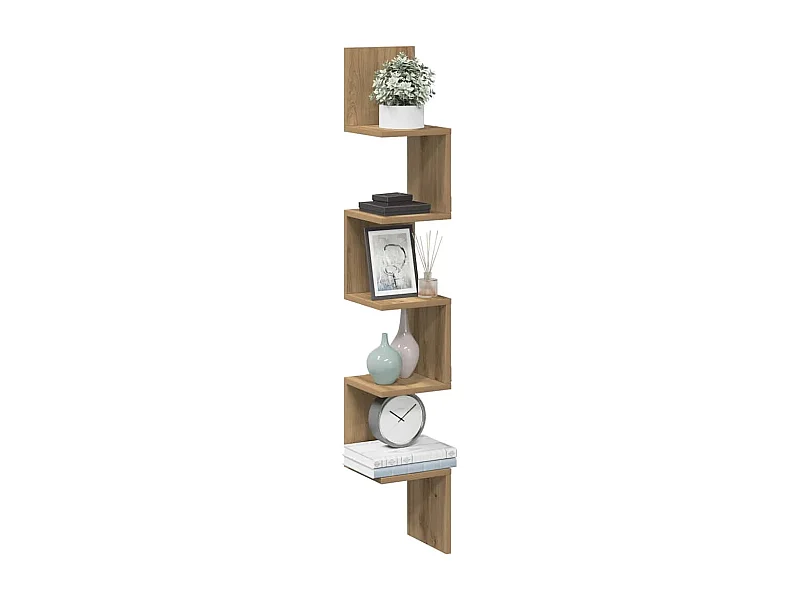 Handgefertigtes Wandeckregal aus Eiche 20x20x127,5 cm