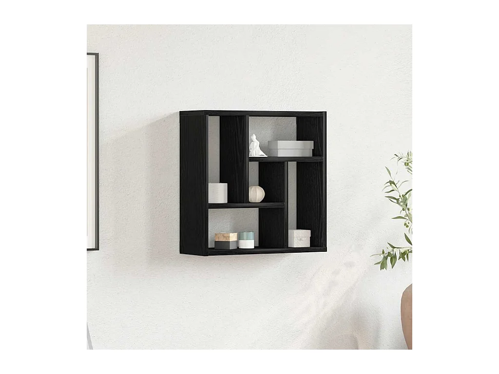 Étagère murale chêne noir 45x16x45 cm bois d'ingénierie