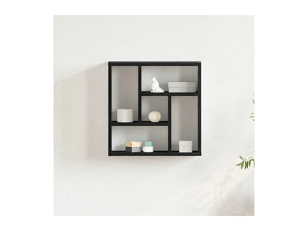 Étagère murale chêne noir 45x16x45 cm bois d'ingénierie