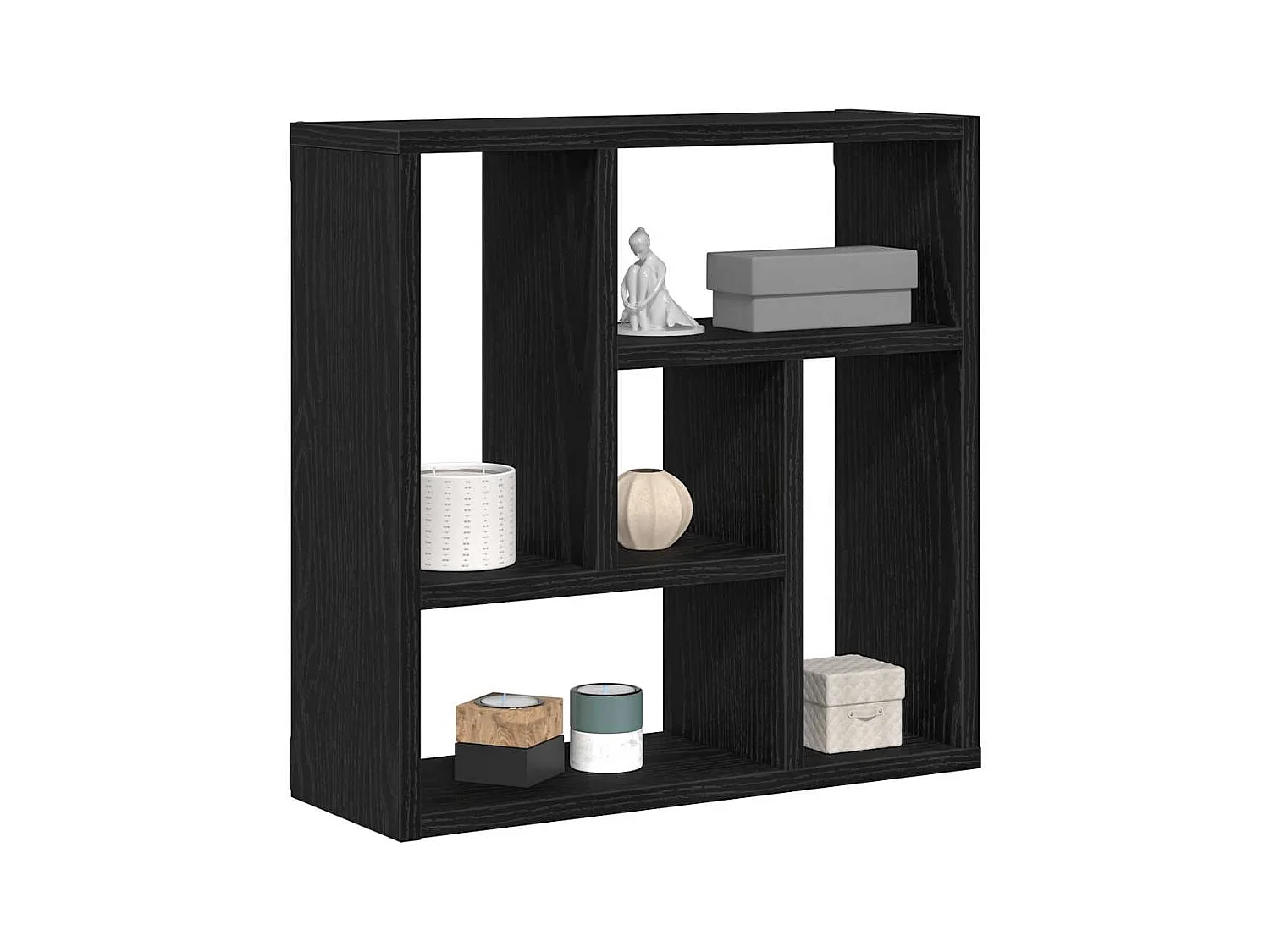 Étagère murale chêne noir 45x16x45 cm bois d'ingénierie