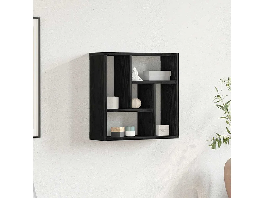 Étagère murale chêne noir 45x16x45 cm bois d'ingénierie