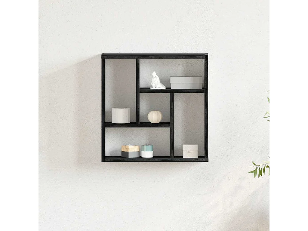 Étagère murale chêne noir 45x16x45 cm bois d'ingénierie