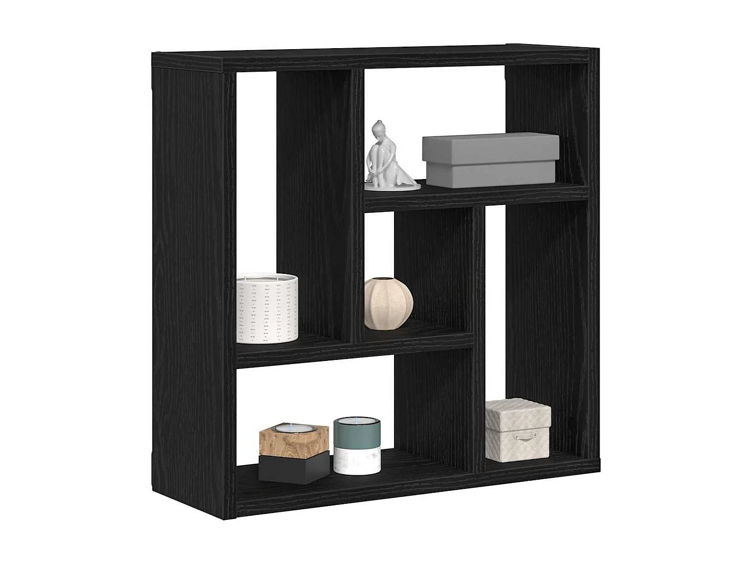 Étagère murale chêne noir 45x16x45 cm bois d'ingénierie