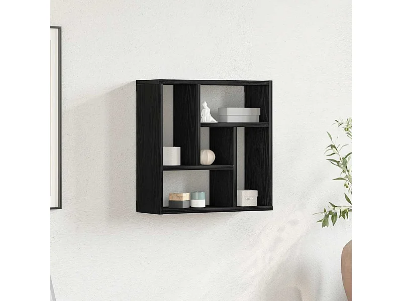 Wandregal aus schwarzer Eiche 45x16x45 cm Holzwerkstoff