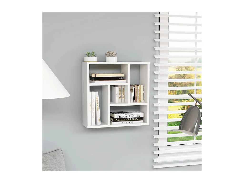 Mensola da parete bianca 45,1x16x45,1 cm in legno ingegnerizzato