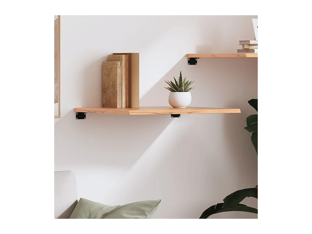 Étagère murale marron clair 60x50x2 cm bois chêne massif traité