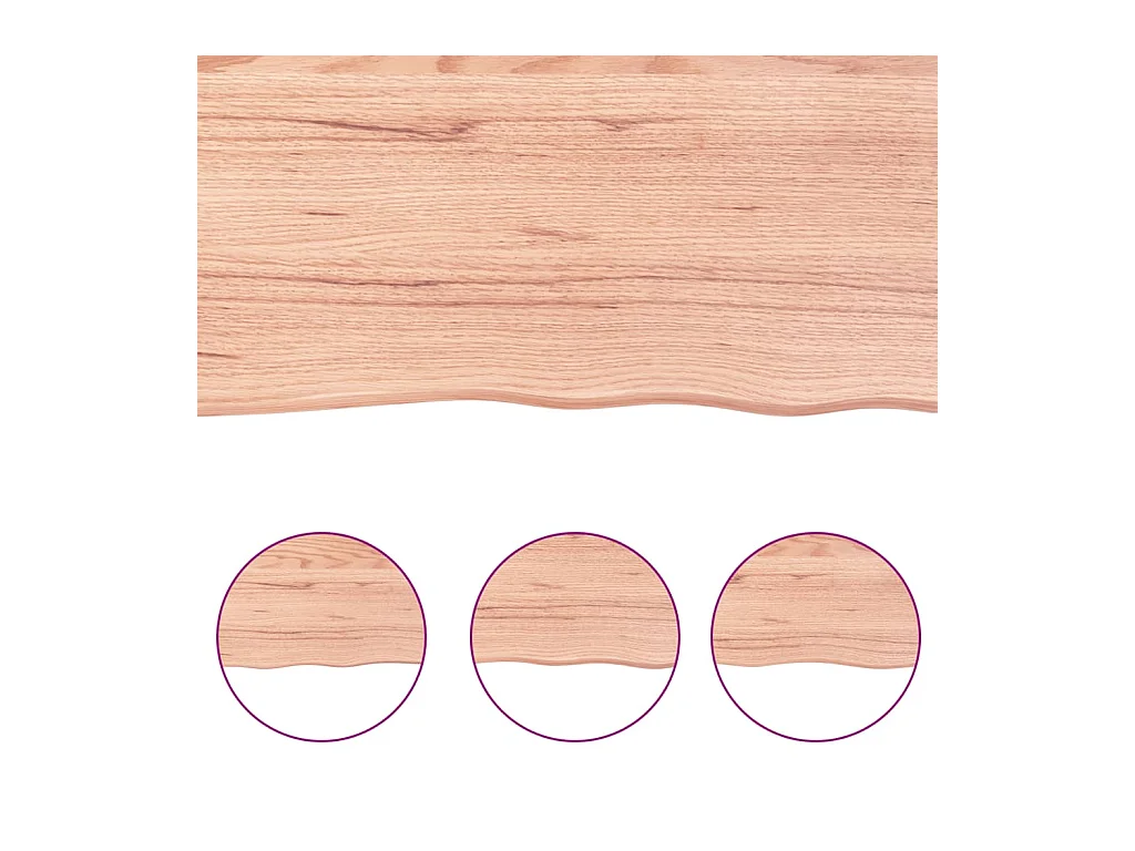 Étagère murale marron clair 60x50x2 cm bois chêne massif traité