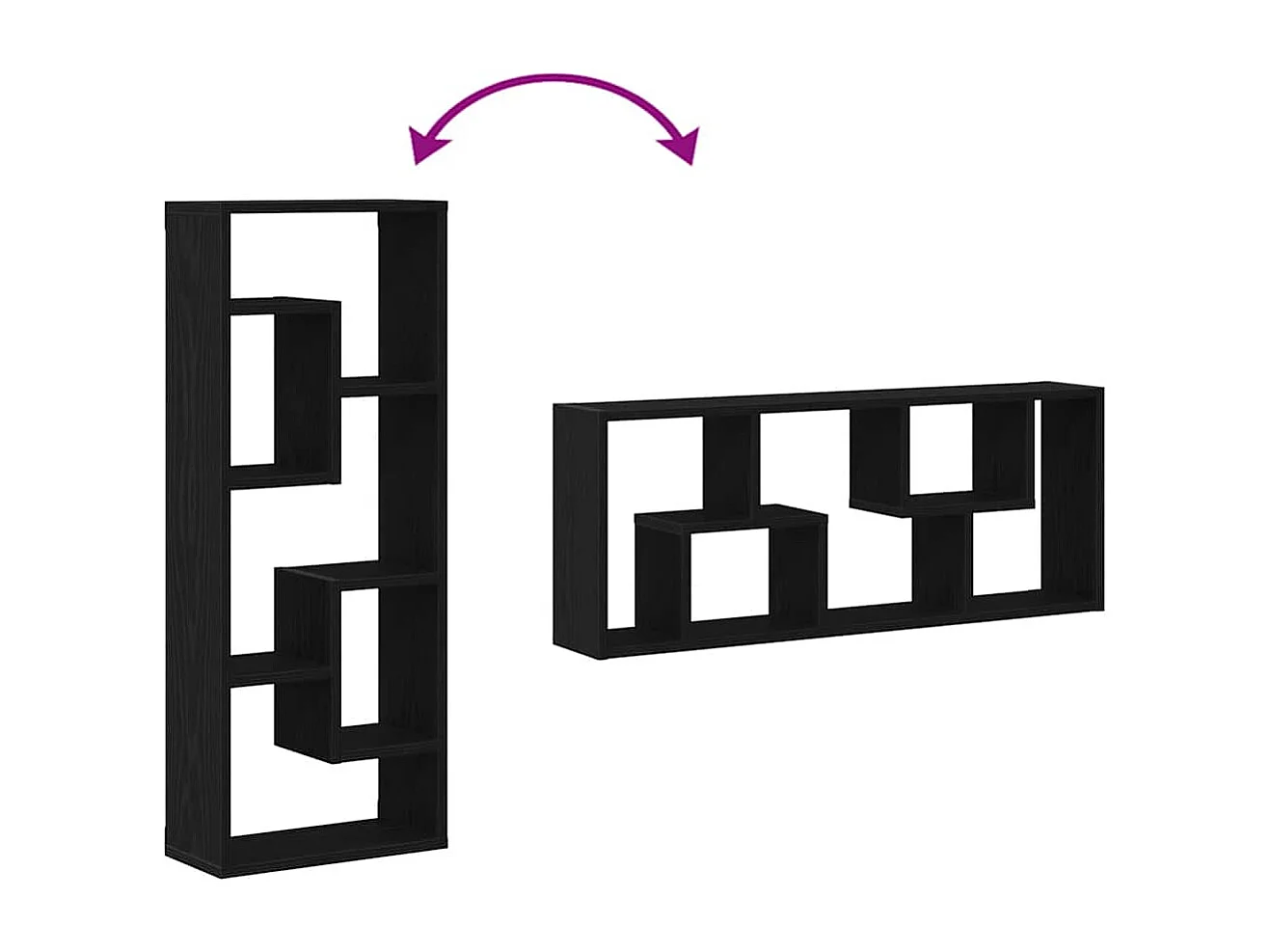 Mensola da parete in rovere nero 36 x 16 x 90 cm, legno ingegnerizzato
