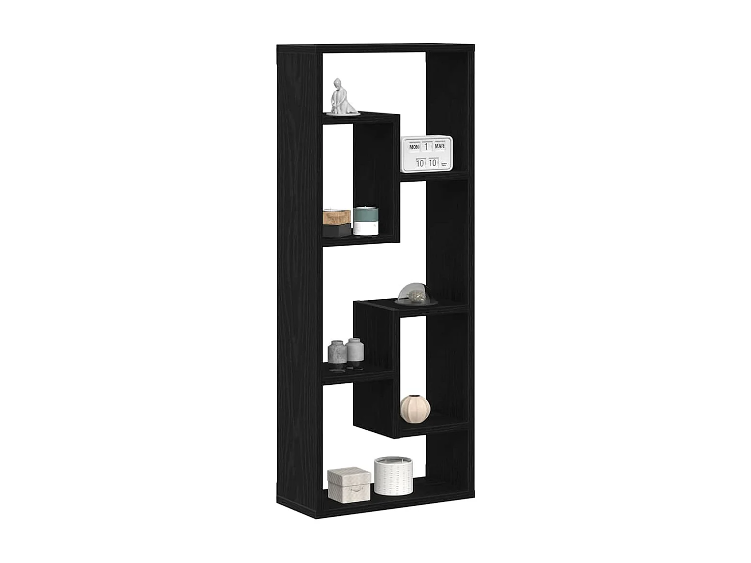 Étagère murale en chêne noir 36 x 16 x 90 cm, bois d'ingénierie