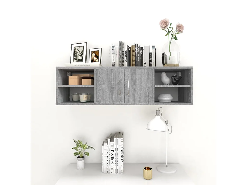 Estante de pared Sonoma gris 102x30x29 cm Madera de ingeniería