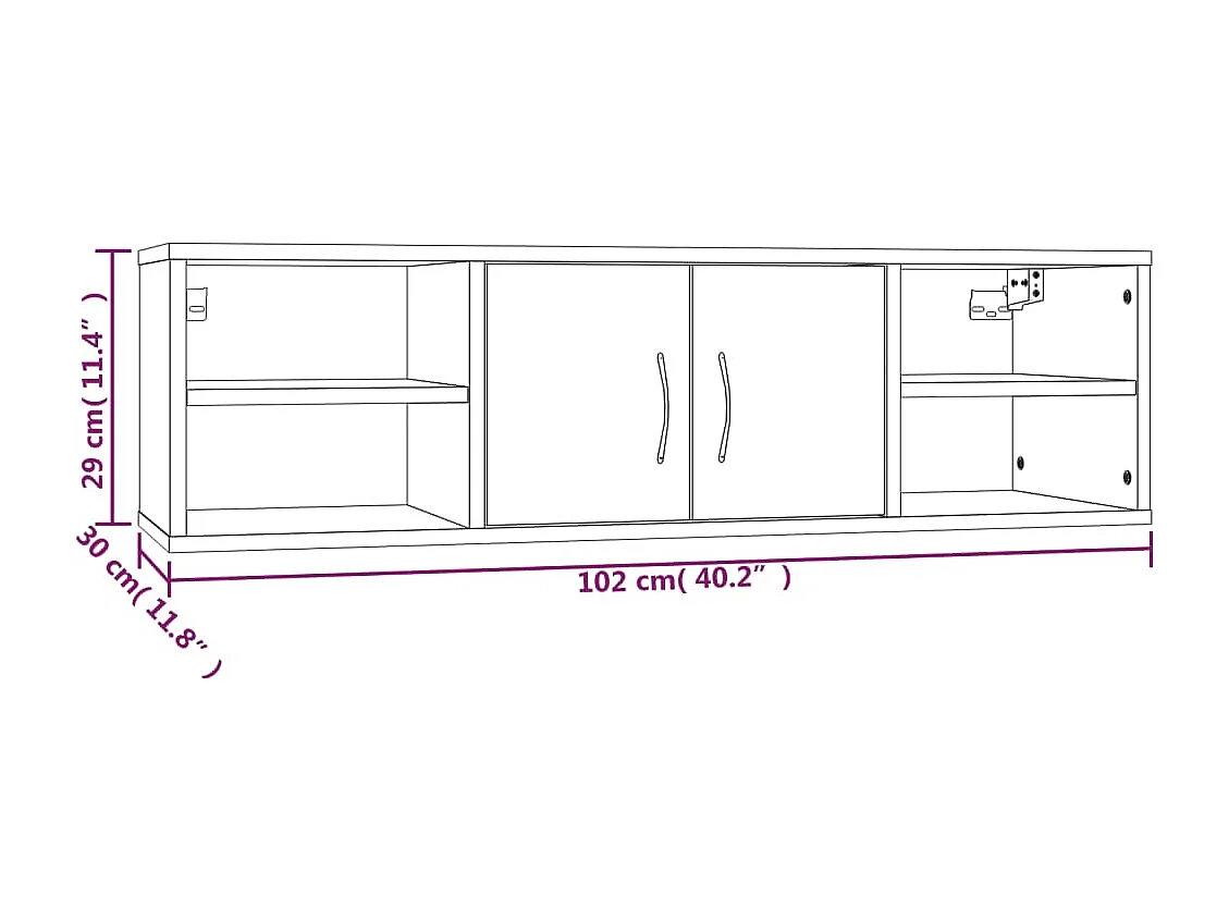 Estante de pared Sonoma gris 102x30x29 cm Madera de ingeniería