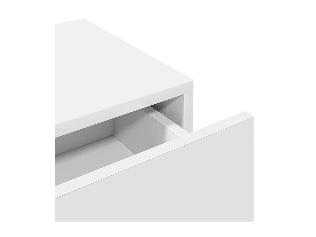 Mensola da parete bianca e cassetti 60x26,5x15 cm in legno ingegnerizzato