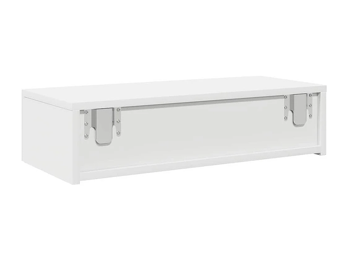 Étagère murale et tiroirs blanc 60x26,5x15 cm bois d'ingénierie