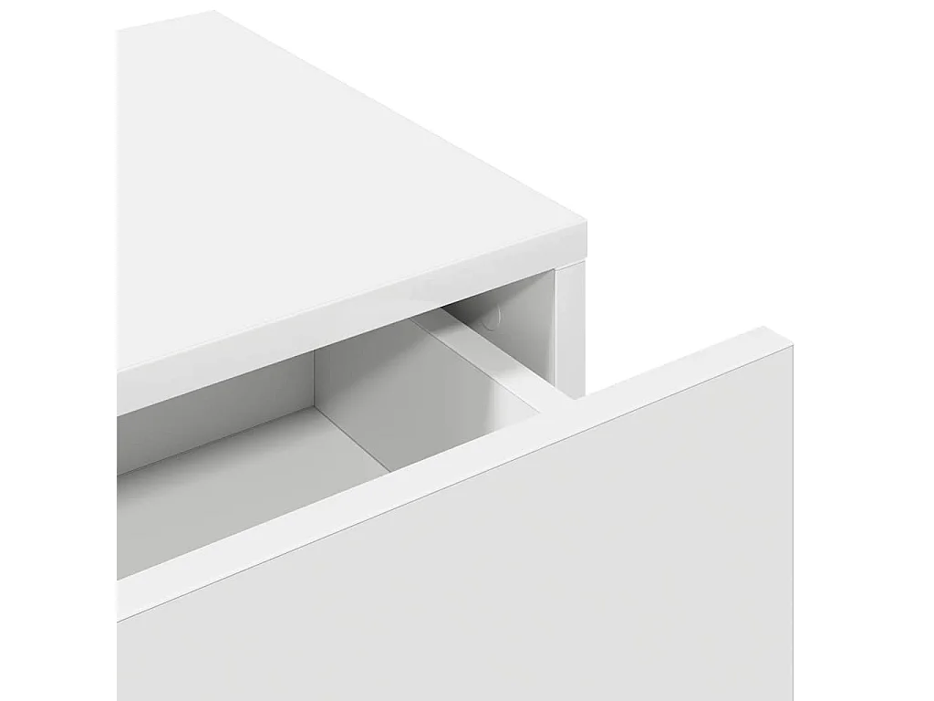 Étagère murale et tiroirs blanc 60x26,5x15 cm bois d'ingénierie