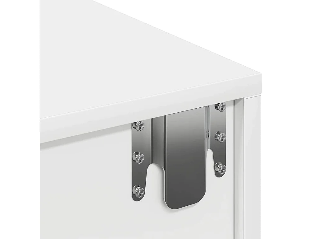 Étagère murale et tiroirs blanc 60x26,5x15 cm bois d'ingénierie