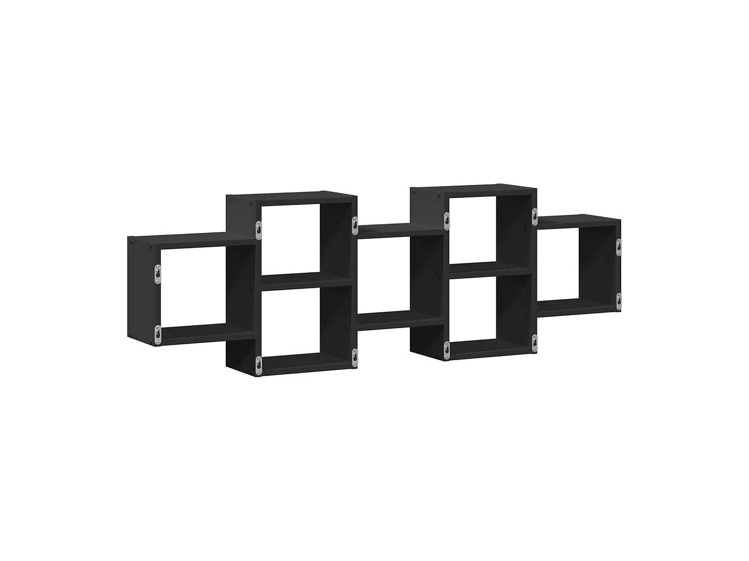 Schwarzes Wandregal 129x18x42 cm Holzwerkstoff