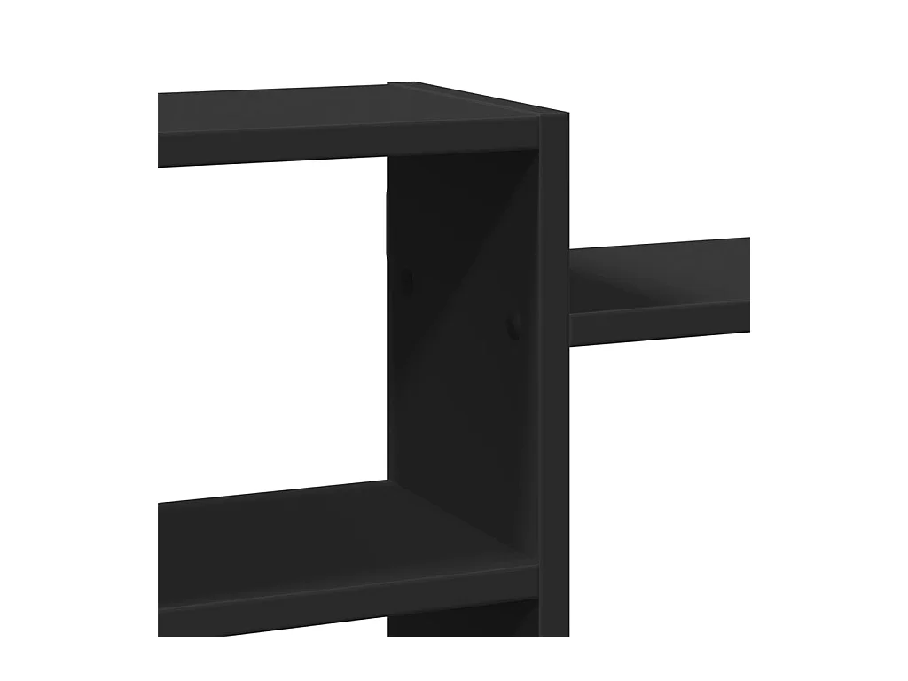 Schwarzes Wandregal 129x18x42 cm Holzwerkstoff