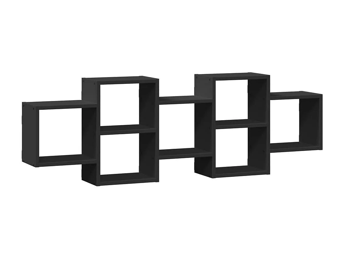 Mensola da parete nera 129x18x42 cm in legno ingegnerizzato