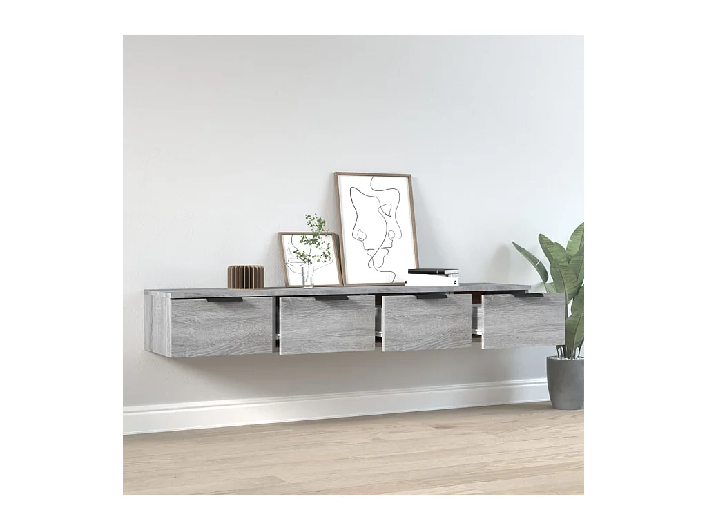 Armoires murales 2 pcs Sonoma gris 68x30x20cm Bois d'ingénierie