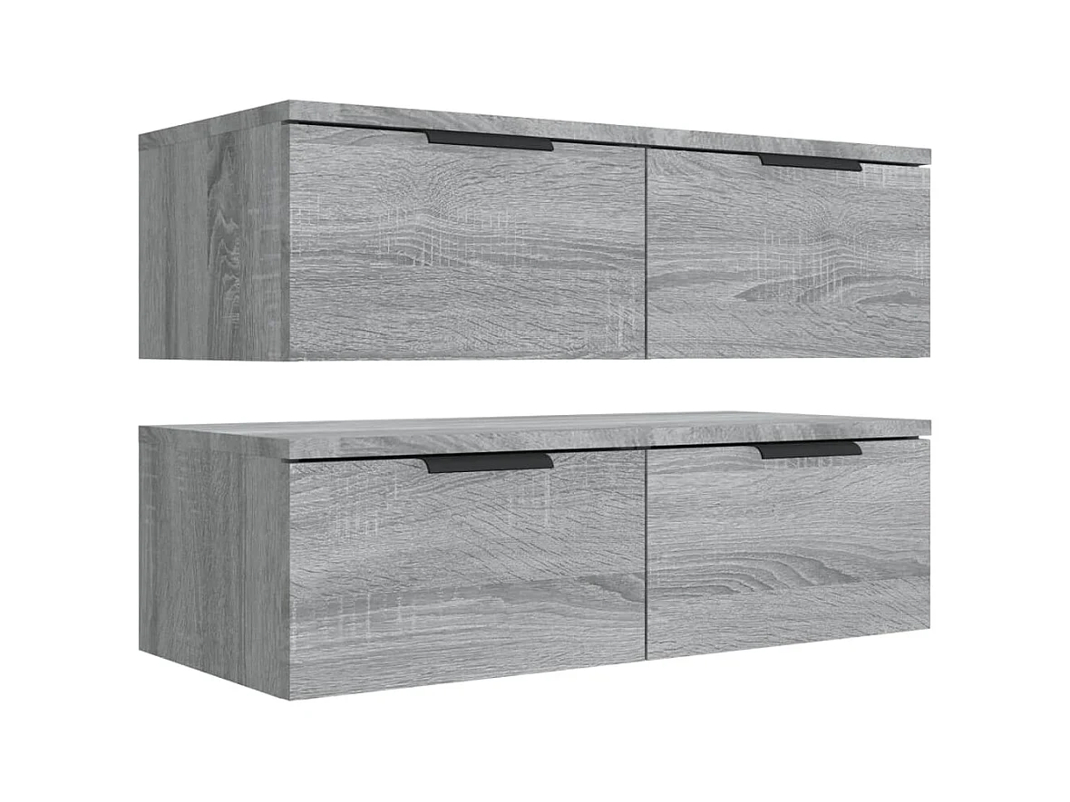 Armoires murales 2 pcs Sonoma gris 68x30x20cm Bois d'ingénierie
