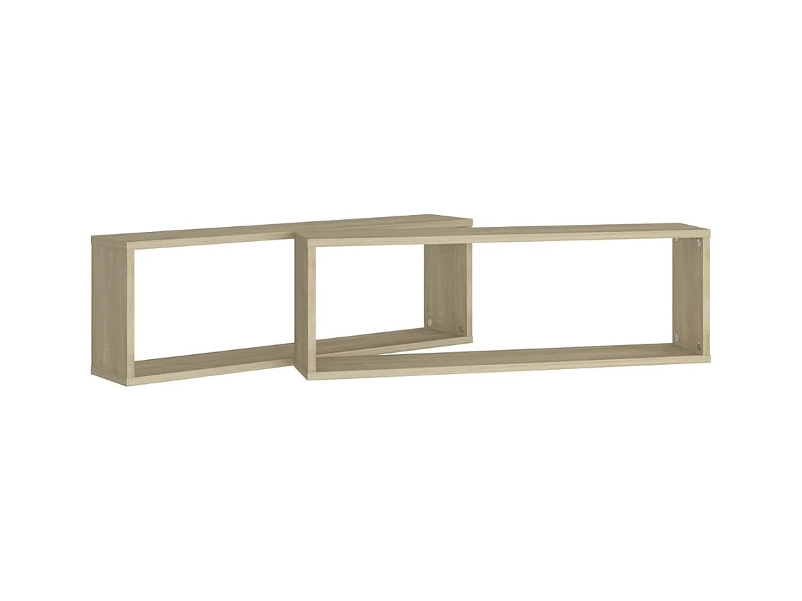Étagères cube murales 2 pcs chêne sonoma bois d'ingénierie