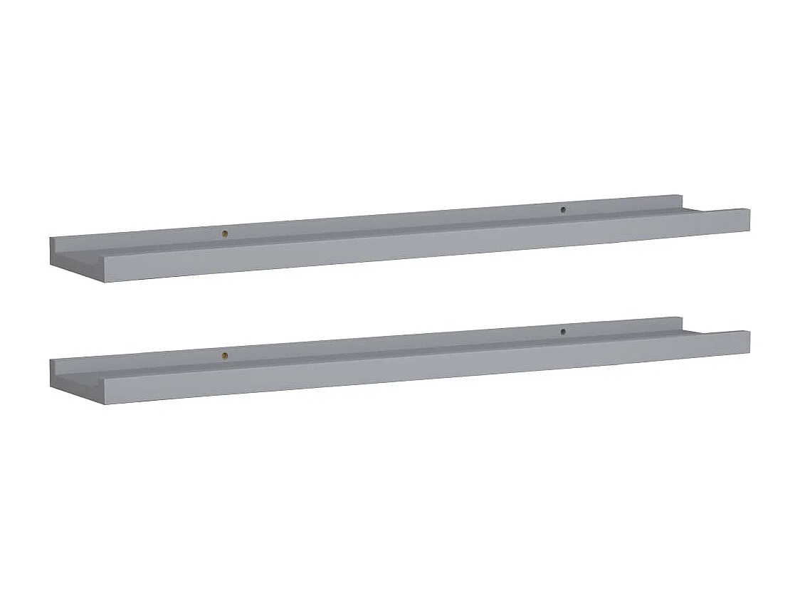 Étagères à rebord pour cadre photo 2 pcs Gris 80x9x3 cm MDF