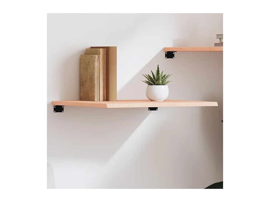 Mensola da parete 60x50x2 cm in legno massello di rovere non trattato