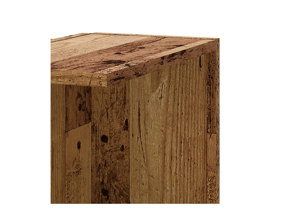 Estante de esquina de pared de madera vieja de ingeniería de madera