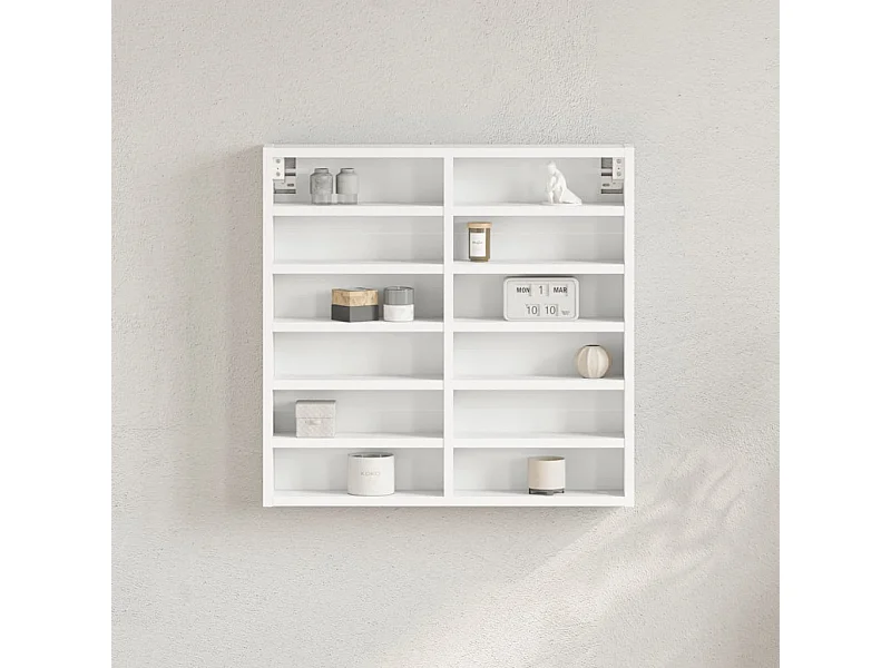 Witte vitrinekast 60x8,5x58 cm bewerkt hout
