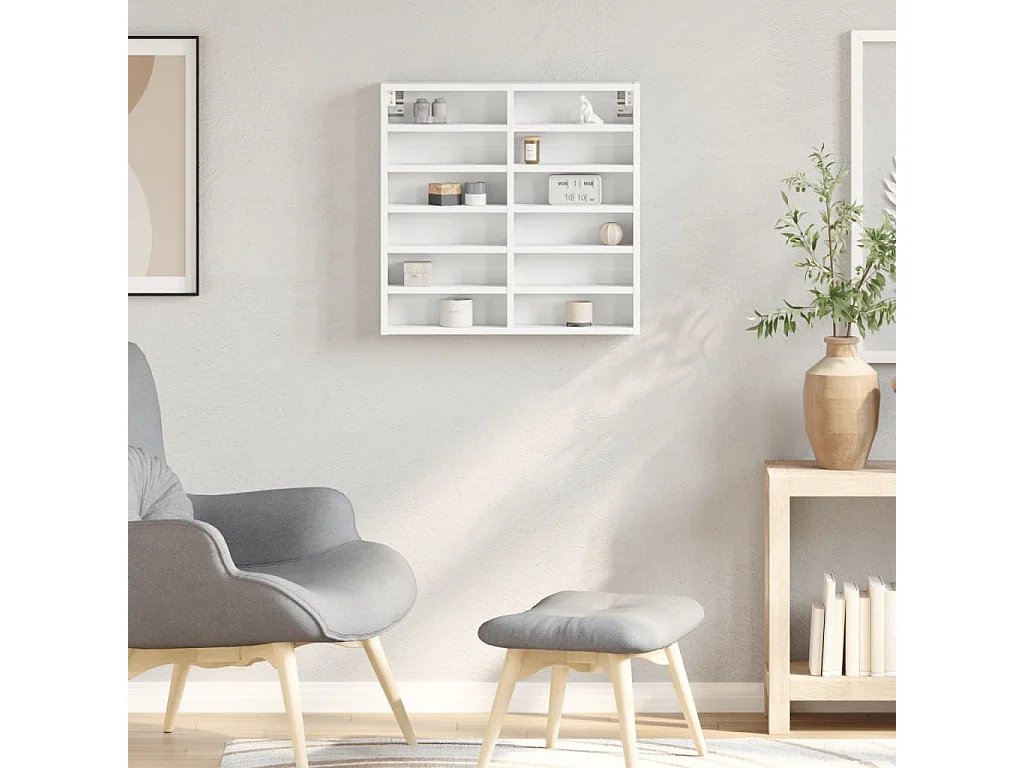 Vitrina blanca 60x8,5x58 cm madera contrachapada