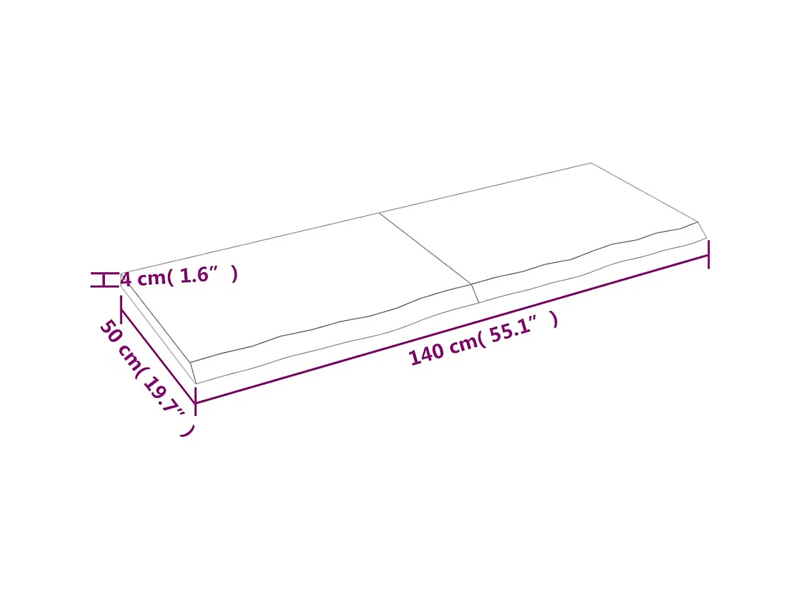 Étagère murale marron clair bois chêne massif traité