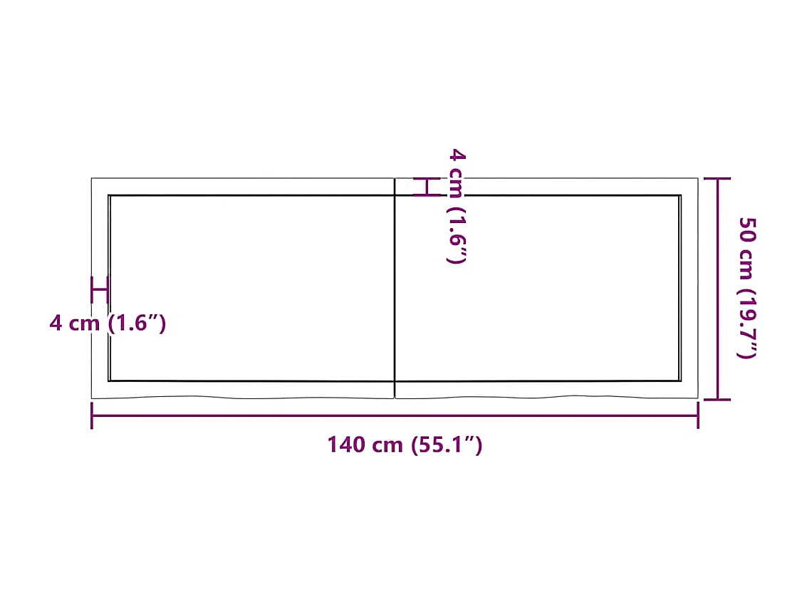 Étagère murale marron clair bois chêne massif traité