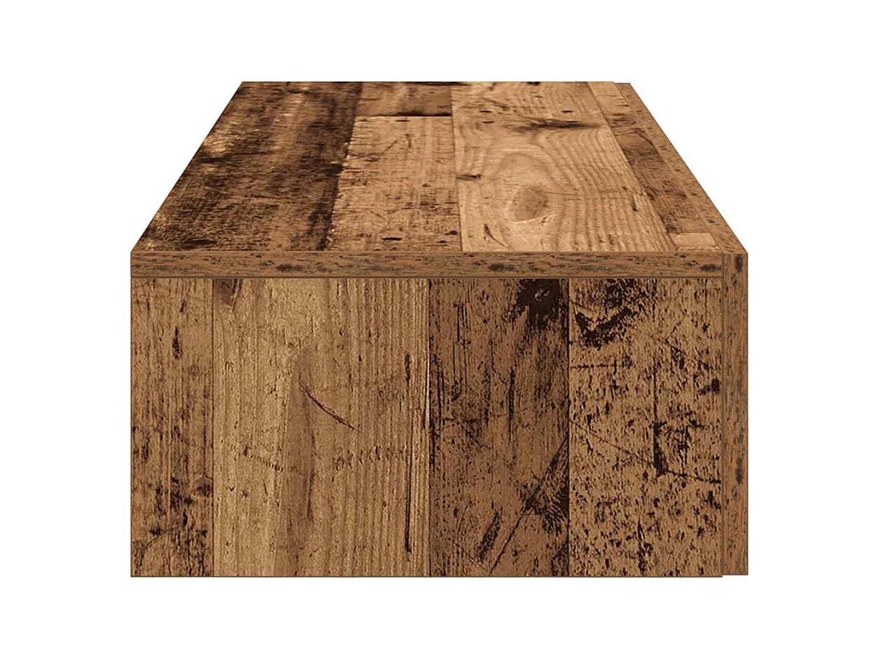 Étagère murale avec tiroirs vieux bois bois d'ingénierie