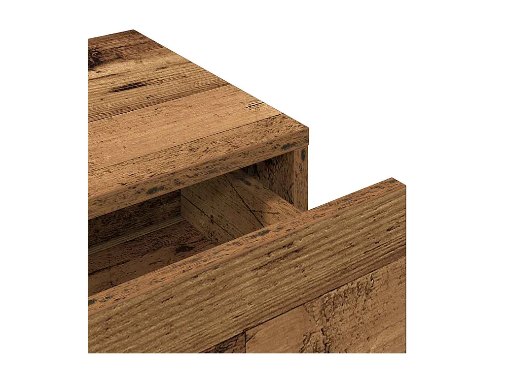 Étagère murale avec tiroirs vieux bois bois d'ingénierie