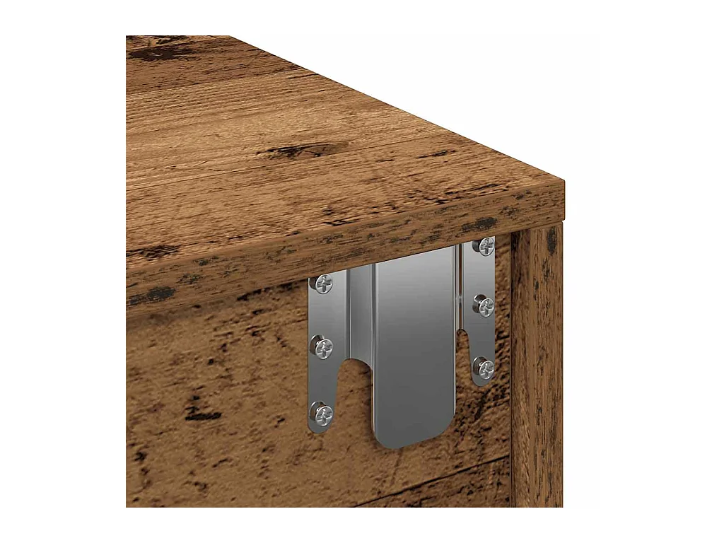 Étagère murale avec tiroirs vieux bois bois d'ingénierie