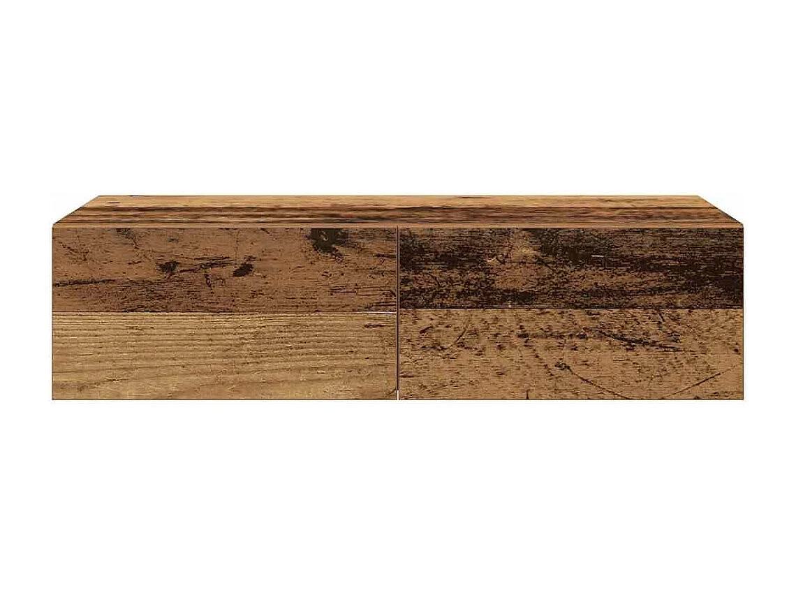 Étagère murale avec tiroirs vieux bois bois d'ingénierie