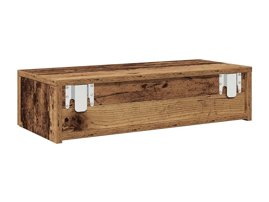 Étagère murale avec tiroirs vieux bois bois d'ingénierie