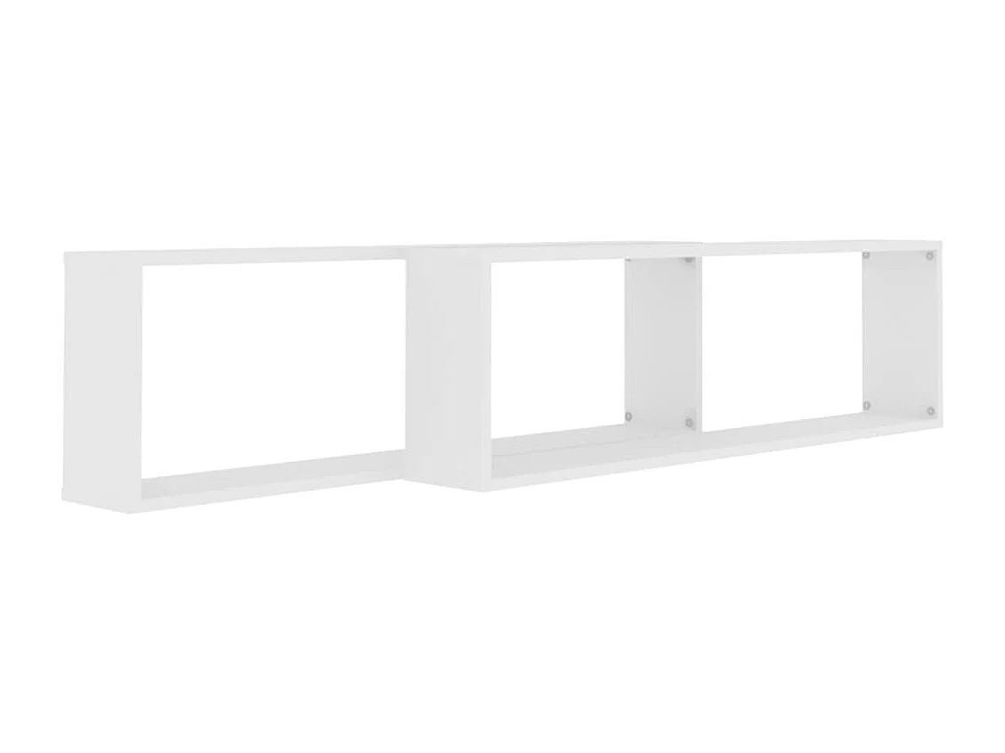 Mensole a cubo da parete 2 pezzi bianche 100x15x30cm in legno ingegnerizzato