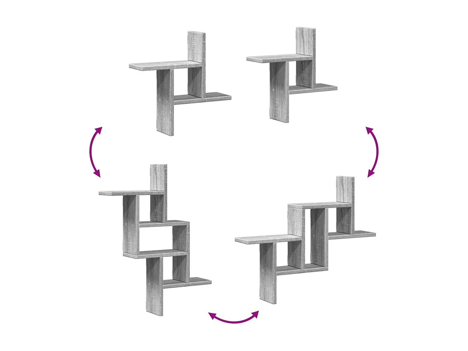 estantes de pared gris sonoma 38x12x38 cm madera de ingeniería