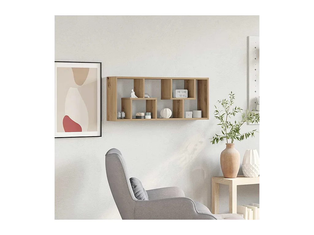 Étagère murale Chêne artisanal 36 x 16 x 90 cm Bois d'ingénierie