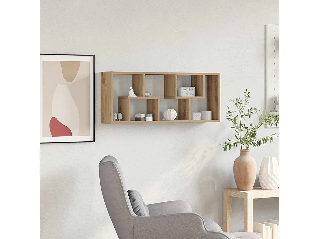 Étagère murale Chêne artisanal 36 x 16 x 90 cm Bois d'ingénierie