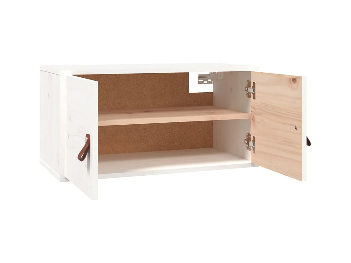 Pensile bianco 60x30x30 cm Legno massello di pino